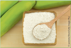 Grünes Bananenmehl ist glutenfrei, im Vergleich zu anderen Mehlsorten energiearm und enthält resistente Stärke. Grünes Bananenmehl ist glutenfrei, im Vergleich zu anderen Mehlsorten energiearm und enthält resistente Stärke.